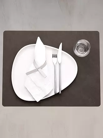 LIND DNA | Leder Platzset eckig NUPO 35x45cm Caviar | 
